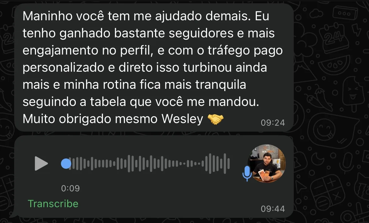 Elogio em conversa de cliente