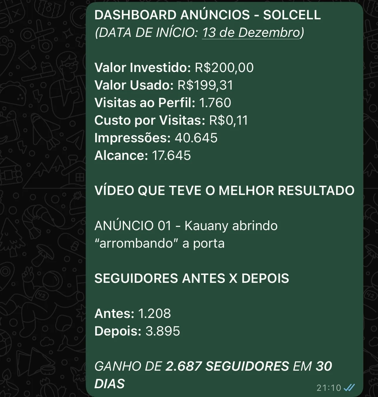 Print de conversa com cliente parceiro